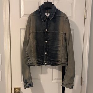 Rick Owens DRKSHDW Cropped Worker Jacket in Mineral Pearl Degrade